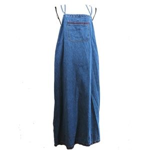 Coldwater Creek Vintage Denim Maxi Jumper Dress Lg
